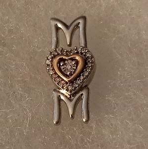 10k/SS DIAMOND MOM PENDANT